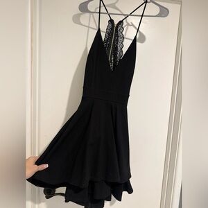 Dainty Hooligan size large Elegant Black Lace-Back Dress